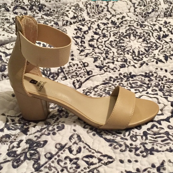 Shoes | Strappy Block Heel Sandals Nude 